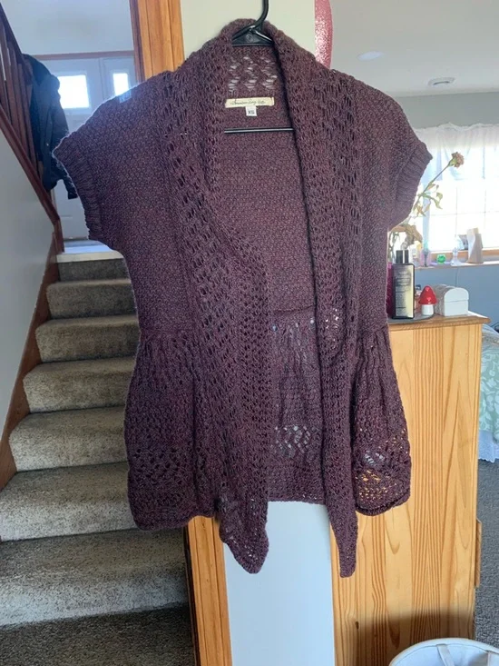 Vintage “American Rag Cie” purple knit cardigan - Picture 1 of 8